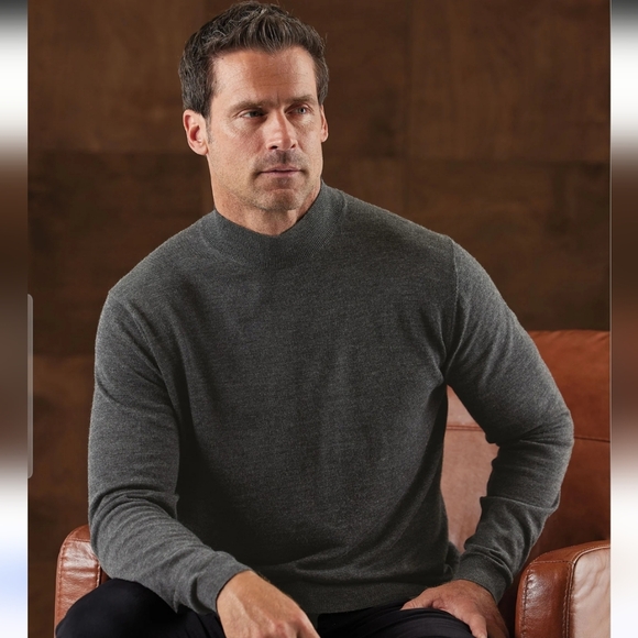 ECU PATRICK JAMES MERINO WOOL MOCK NECK SWEATER SZ L - Picture 1 of 9